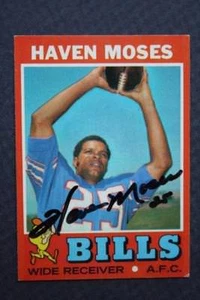 Buffalo Bills star Haven Moses autographed 1971 Topps football card VINTAGE----- - Picture 1 of 1