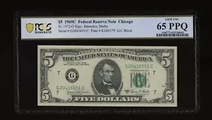 DBR 1969-C $5 FRN Chicago Gem Fr. 1972-G PCGS-B 65 PPQ Serial G20416551C - Picture 1 of 2