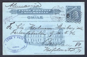 Postal Chile Santiago 1911 a Breslau Alemania - Imagen 1 de 2