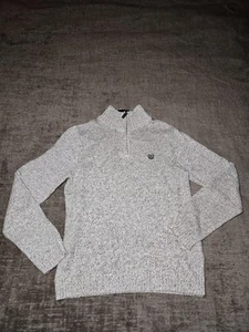CHAPS 106 Ivory Gray & White Knit Pullover Kids Sweater - Picture 1 of 7