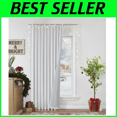 White Pinch Pleated Blackout Curtains 60"x95" - Modern Style - Image 1 of 4