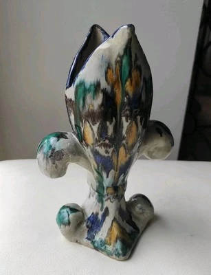 Vase Forme Fleur De Lys Terre Cuite Ancienne 19 Ème ? - Photo 1/4