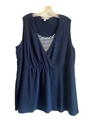 Ulla попкен темно-синий искусственного надежном вязаный Майка женский размер США 20/22 - Изображение 1 из 4