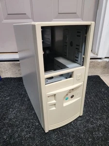 Vintage AT Desktop PC Case Beige Sleeper Case Turbo Button WOW - Afbeelding 1 van 18