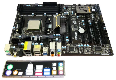 ASRock 970 Extreme3 AMD 970 Socket AM3 AM3+ w/ AMD FX  4100 + IO Shield - Image 1 of 3