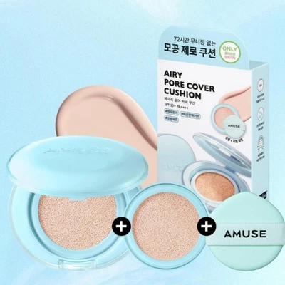 AMUSE Airy Pore Cover Cushion SPF 50+ PA++++ 15g+Refill 15g 2025 S/S K-Beauty - Image 1 of 4