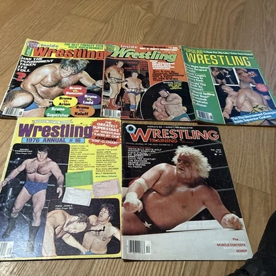 Лот товаров Five 1976 Vintage Wrestling Magazine Inside Wrestling Popular Wrestling - Изображение 1 из 4