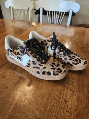 Dolce Vita Notice Stitch Genuine Calf Hair Sneakers Dark Leopard Size 10 - Image 1 of 4