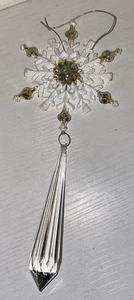 Cute Vtg Hanging Snowflake Ornament Dangle - Picture 1 of 6