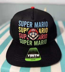 Super Mario Hat Boys One Size Fits Most Youth Snapback Cap Nintendo Gift - Picture 1 of 4