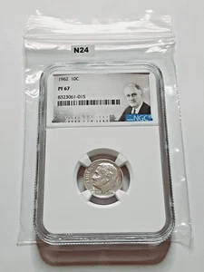 1962 NGC PF67 90% PROOF SILVER ROOSEVELT DIME 10C Portrait Label! N24 - Picture 1 of 2