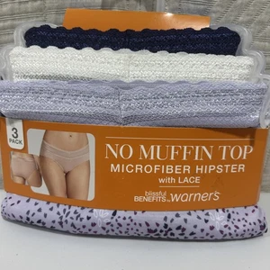 ADVERTENCIAS 3 Pares SIN MUFFIN TOP Microfibra con Encaje Recortado HIPSTERS 10 - Imagen 1 de 5