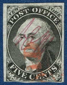 [st7041] USA 1845 #9X1 used with Red "PAID" cancel -Expert Philatelic Foundation - Picture 1 of 3