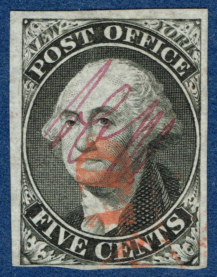 [st7041] USA 1845 #9X1 used with Red "PAID" cancel -Expert Philatelic Foundation - Image 1 of 3