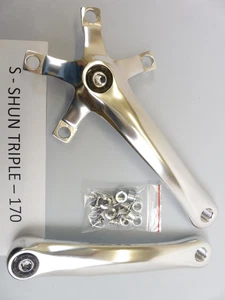 S - Shun  XD2  Triple Crankset  170 mm  w/ bolts .. NOS bicycle - Picture 1 of 8