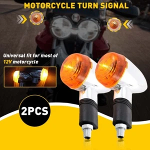 2pcs 12V Amber Turn Signal Lights For Honda CMX250C CR125R Fury Interstate 1300 - Picture 1 of 12