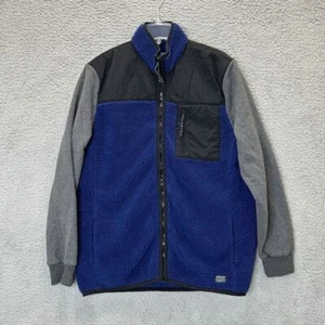 American Eagle Outfitters Jacket Mens Large Tall Blue Sherpa Full Zip Coat - Picture 1 of 11
