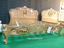 BESPOKE Sophisticated Gold Mahogany french furniture Rococo oriental baroque bed