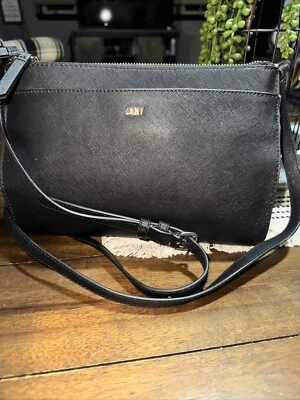 DKNY Bryant Park Double Zip Crossbody  Designer Bag Purse Black  - Image 1 of 4