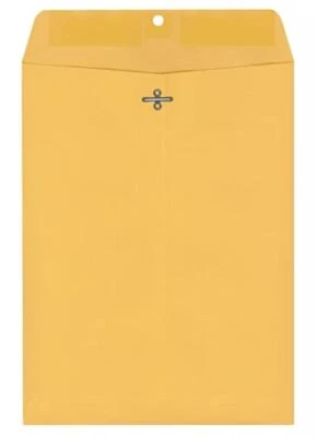 9 x 12 Inches Clasp Envelope with Deep Gummed Flaps 28LB Brown Kraft, See Option - Image 1 of 4