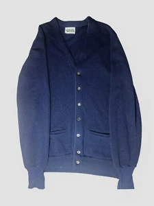 Cárdigan Aberjona Golf Vintage Puro Estambre Virgen Azul Marino Para Hombre Talla M Alto - Imagen 1 de 6