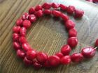 Genuine 8x10mm Natural Red Coral Freeform Gemstone Loose Beads 15" AAA+
