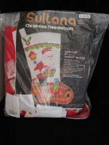Sultana Santa Train Christmas Needcraft 16'' Jeweled Stocking #32172 - Picture 1 of 5