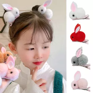 5Pcs Little Rabbit Hairpin Flocking Bunny Spring Hair Clip Girls Gift Hair Decor - Picture 1 of 17