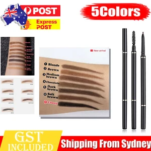 Waterproof Eyebrow Pencil Eye Brow Eyeliner Pen With Brush Makeup Cosmetic Tool - Picture 1 of 17