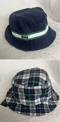 Polo Ralph Lauren Sombrero Cubo Reversible Azul Marino A Cuadros L/XL NUEVO CON ETIQUETAS Foto 1 de 4
