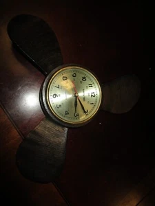 Nautical ships time propeller wall clock quartz metal - Picture 1 of 4