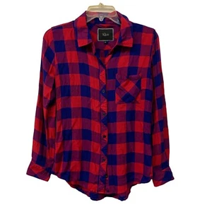 Rails Womens Size XS Red Blue Multi Plaid Flannel Button Down Long Sleeve Shirt - Picture 1 of 5