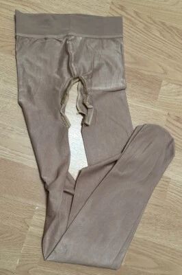 Damen Strumpfhose  Schritt Offen Oil Hautfarbe Women Skiny Oil Pantyhose  - Bild 1 von 3