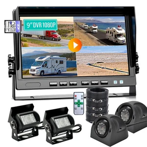 9" Quad Monitor AHD 1080P Rear Side View Camera For RV Trucks Trailer Caravan - Picture 1 of 17