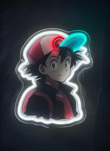 ASH KETCHUM POKEMON Ash NEON LED SIGN 13 X 10 PERFECT ADDITION FOR COLLECTORS - Picture 1 of 2