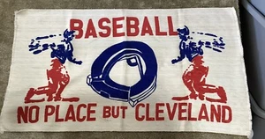1970s Big Sport Baseball Rug Throw Man Cave Decor Cleveland Indians 24x43 - Picture 1 of 3