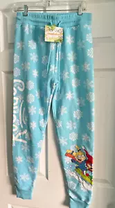 Nickelodeon RUGRATS Womens Joggers Sweatpants Medium Blue With Snowflakes NWT - Picture 1 of 8