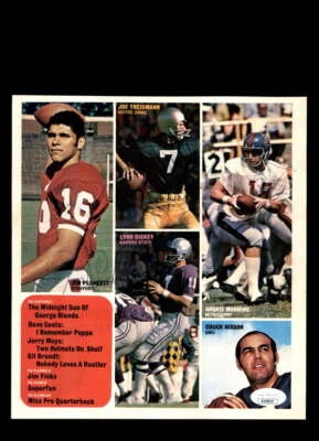 Joe Theismann Archie Manning Jim Plunkett JSA Vintage 8x9 Photo Signed by 4 - Image 1 of 2