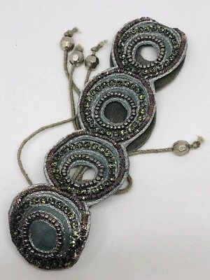 Pulsera con cordón auténtica de peltre rosa gris Foto 1 de 4