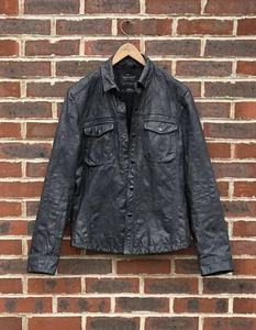 AllSaints Mens RUIN Leather Shirt Jacket SMALL Rock Biker shacket All Saints - Picture 1 of 11