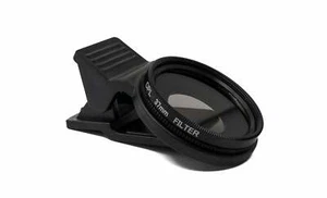 CPL Filter 37 MM Lens with Clip for Smartphones IN Black - Zdjęcie 1 z 4