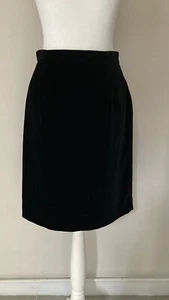 Vintage Laura Ashley Skirt Black Velvet Straight /Pencil UK Size 12 Fit 6/8 Smal - Picture 1 of 10