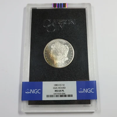 1883 CC NGC MS64 PL - GSA HOARD - Silver Morgan Dollar $1 US Coin #51580V - Image 1 of 4