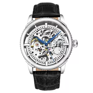 Montre homme Stuhrling 3933 1 Winchester automatique squelette bracelet cuir noir - Photo 1/4