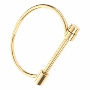 Screw Cuff Gold Bracelet Steel Screw Polished Bar Bangle Women's Mens Bracelet - Picture 1 of 5