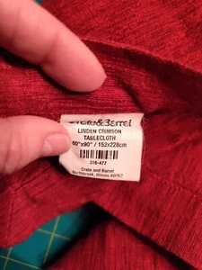 Crate & Barrel Crimson Red Linden Tablecloth 60" x 85" Cotton Blend HTF EUC - Picture 1 of 1