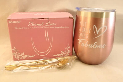 Ideatech Eternal “Not A Day Over Fabulous” Aluminum Rose Gold Travel Tumbler NIB - Image 1 of 4