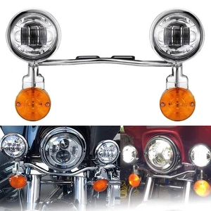 Driving Passing Turn Signal Light Fog Spotlight Bar Kit For Harley Motorcycle - Picture 1 of 12