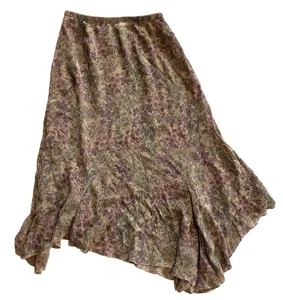 Falda J Jill Verde Floral Dobladillo Asimétrico Cottage Core Talla XS NUEVA Con Etiquetas - Imagen 1 de 6