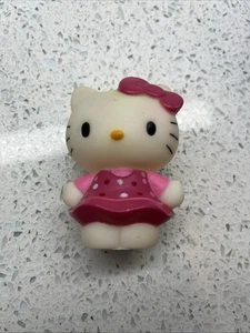 sanrio hello kitty figurine pink dress 3” RARE Soft Rubber Polka Dot Jumper - Picture 1 of 8